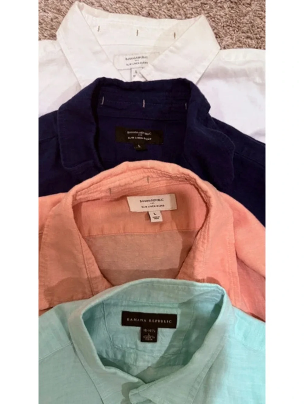 Banana Republic Linen Shirt Lot 7 L Slim 3 NWT